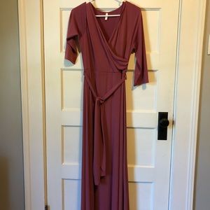 Maternity/Nursing Full Length Mauve Dress